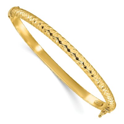 Gold-Plated Sterling Silver Hinged Bangle Bracelet