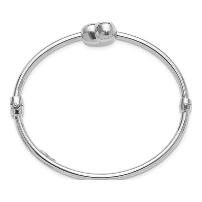 Sterling Silver Heart Hinged Bangle Bracelet – view 2