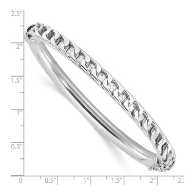 Sterling Silver Textured Hinged Bangle Bracelet – view 4
