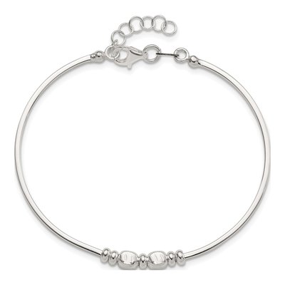 Sterling Silver Beaded Bangle Bracelet – view 3