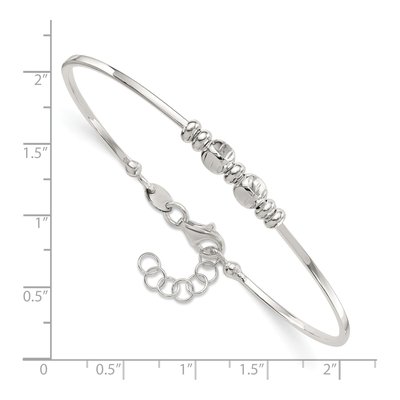 Sterling Silver Beaded Bangle Bracelet – view 4