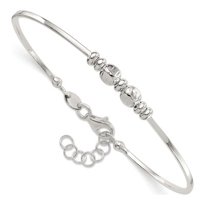 Sterling Silver Beaded Bangle Bracelet