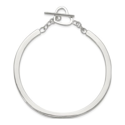 Sterling Silver Heart Toggle Bangle Bracelet – view 3