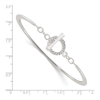 Sterling Silver CZ Toggle Bangle Bracelet – view 4