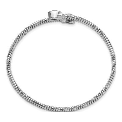 Sterling Silver CZ Bypass Cuff Bracelet – view 2