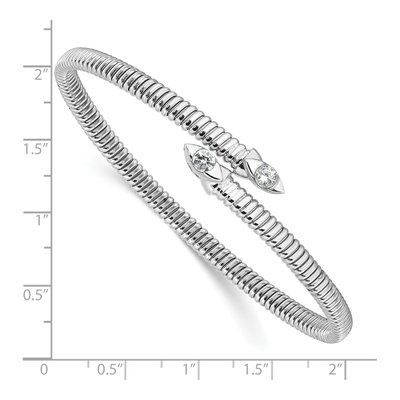 Sterling Silver CZ Bypass Cuff Bracelet – view 3