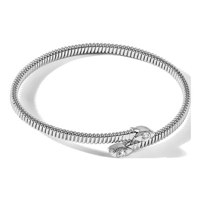 Sterling Silver CZ Bypass Cuff Bracelet – view 5