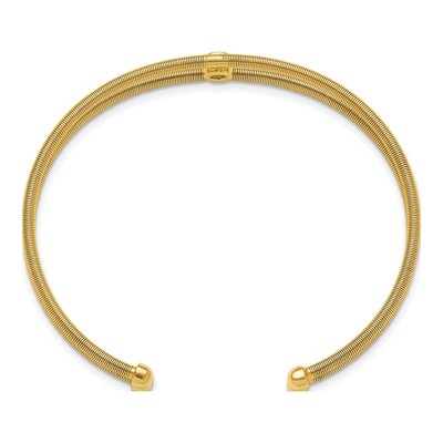Gold-Plated Sterling Silver CZ Two Cuff Bracelet – view 3