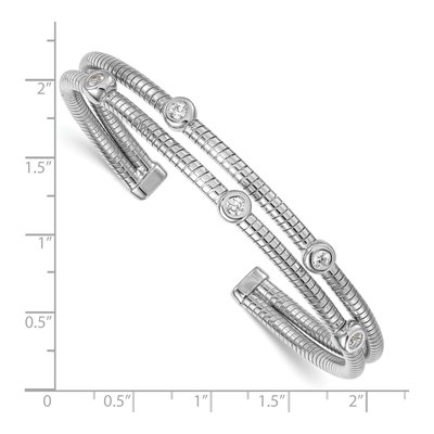 Sterling Silver CZ Wrap Bangle Bracelet – view 4