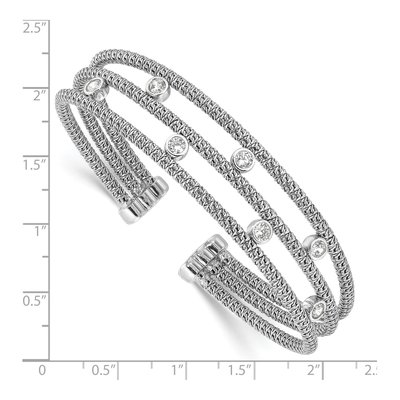 Sterling Silver CZ Cuff Bracelet – view 3