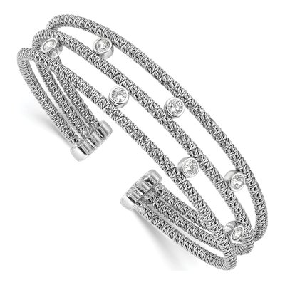 Sterling Silver CZ Cuff Bracelet