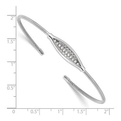 Sterling Silver CZ Cuff Bracelet – view 3