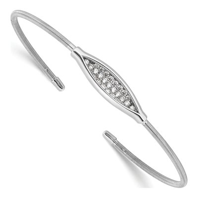 Sterling Silver CZ Cuff Bracelet