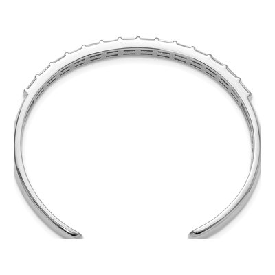 Sterling Silver CZ Baguette Cuff Bracelet – view 2
