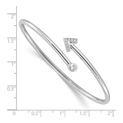 Sterling Silver CZ Arrow Cuff Bracelet – view 4