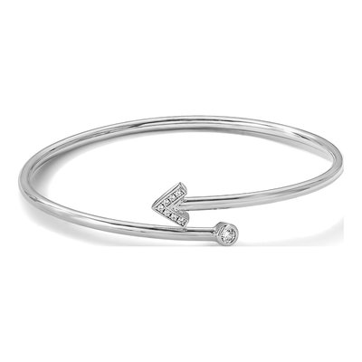 Sterling Silver CZ Arrow Cuff Bracelet – view 5