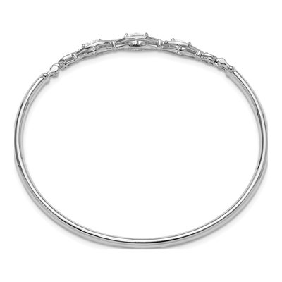 Sterling Silver CZ Bangle Bracelet – view 3