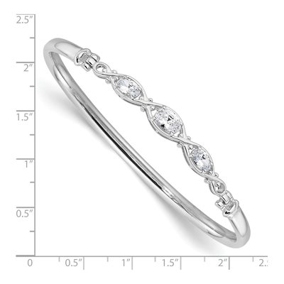 Sterling Silver CZ Bangle Bracelet – view 4