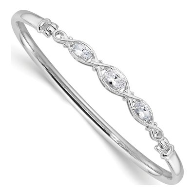 Sterling Silver CZ Bangle Bracelet