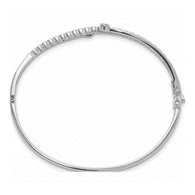 Sterling Silver CZ Hinged Bangle Bracelet – view 2