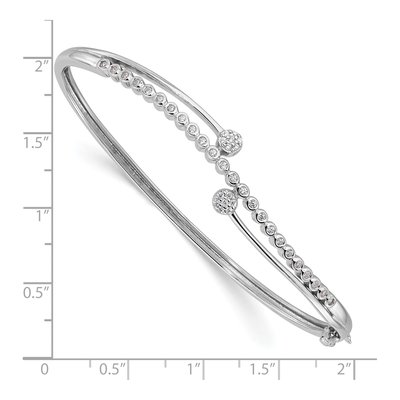 Sterling Silver CZ Hinged Bangle Bracelet – view 3
