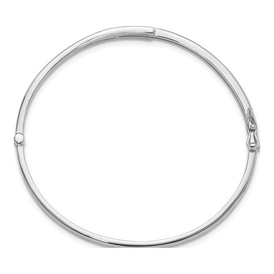 Sterling Silver CZ Hinged Bangle Bracelet – view 3