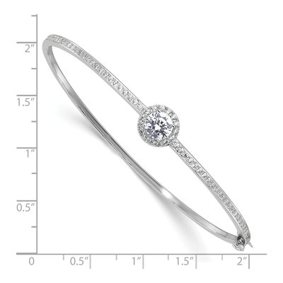 Sterling Silver CZ Hinged Bangle Bracelet – view 3