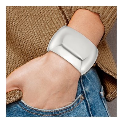 Sterling Silver Domed Cuff Bracelet – view 5