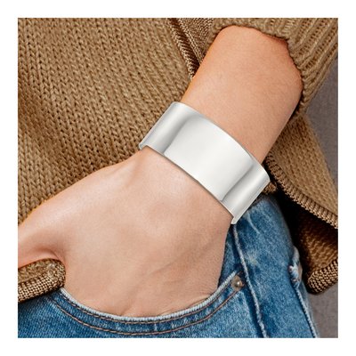 Sterling Silver Flat Cuff Bracelet – view 5