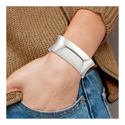 Sterling Silver Concave Cuff Bracelet – view 5