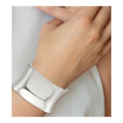 Sterling Silver Concave Cuff Bracelet – view 5
