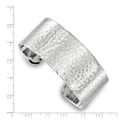 Sterling Silver Hammered Cuff Bracelet – view 3