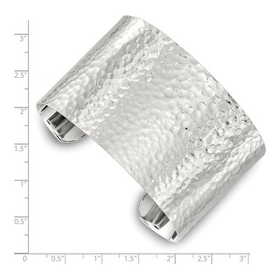Sterling Silver Hammered Cuff Bracelet – view 3