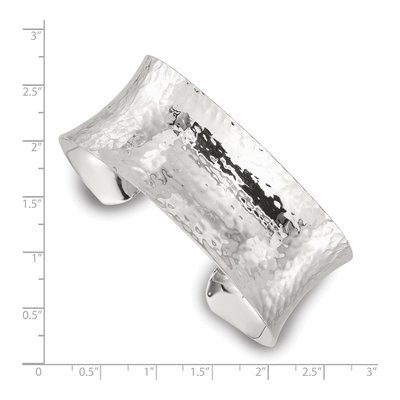 Sterling Silver Hammered Cuff Bracelet – view 3