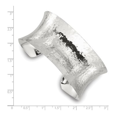 Sterling Silver Hammered Cuff Bracelet – view 3