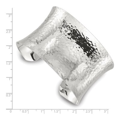 Sterling Silver Hammered Cuff Bracelet – view 3