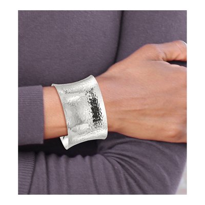 Sterling Silver Hammered Cuff Bracelet – view 4