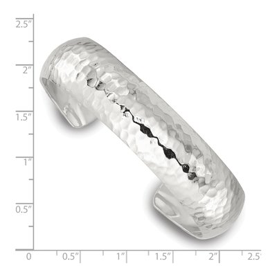 Sterling Silver Hammered Domed Cuff Bracelet – view 3