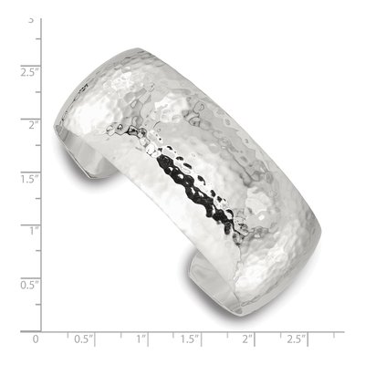 Sterling Silver Hammered Cuff Bracelet – view 3