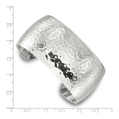 Sterling Silver Hammered Domed Cuff Bracelet – view 3