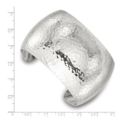 Sterling Silver Hammered Domed Cuff Bracelet – view 3