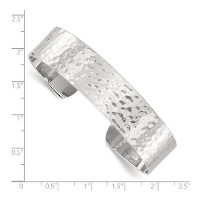 Sterling Silver Hammered Cuff Bracelet – view 3