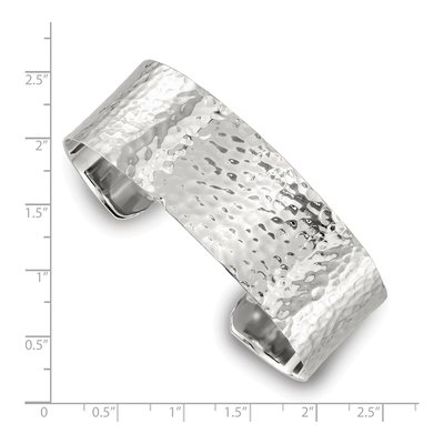 Sterling Silver Hammered Cuff Bracelet – view 3