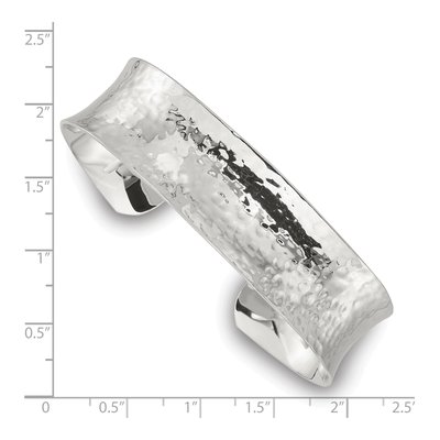 Sterling Silver Hammered Cuff Bracelet – view 3
