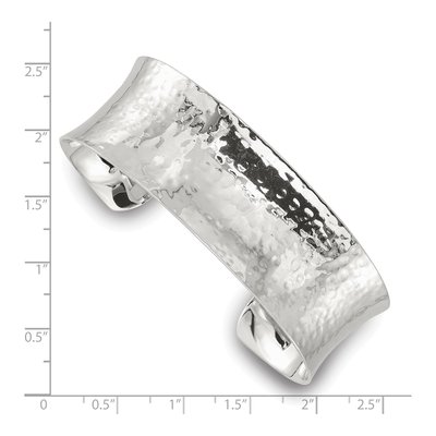 Sterling Silver Hammered Cuff Bracelet – view 3