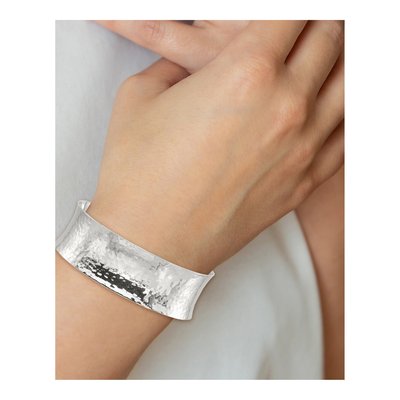 Sterling Silver Hammered Cuff Bracelet – view 4