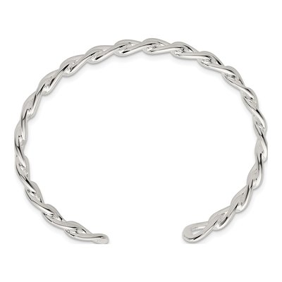 Sterling Silver Curb Link Cuff Bracelet – view 3