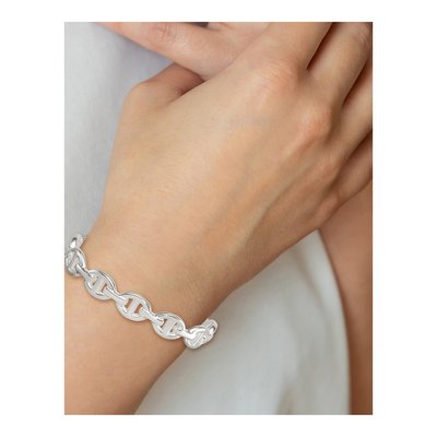 Sterling Silver Anchor Mariner Link Cuff Bracelet – view 5