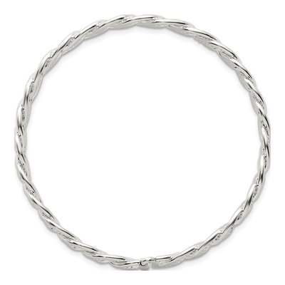 Sterling Silver Twisted Woven Flexible Bangle Bracelet – view 3