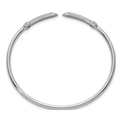 Sterling Silver CZ Cuff Bracelet – view 3